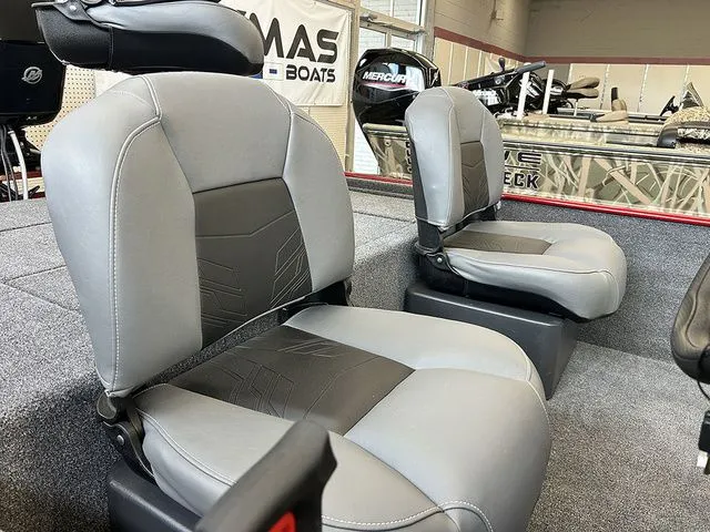Slide: The Image of Interior of 2026 Tracker Bass Tracker Classic XL with gray seats. - 8