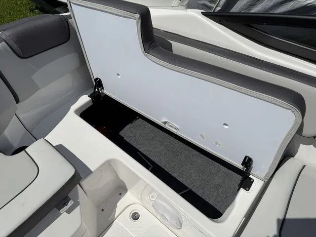 Slide: The Image of Yamaha AR190 2025 boat with open storage compartment. - 11
