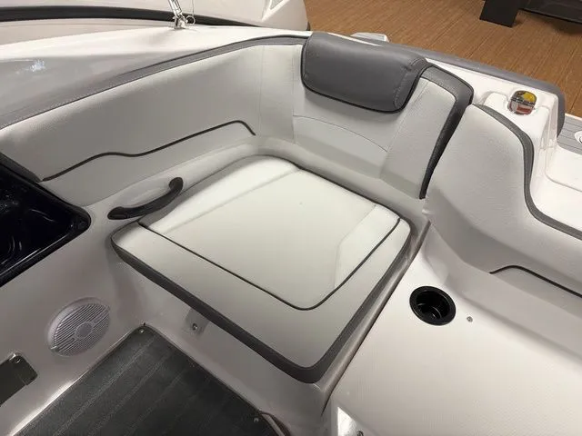 Slide: The Image of Interior of 2024 Yamaha Boats SX190 with white seating area. - 11
