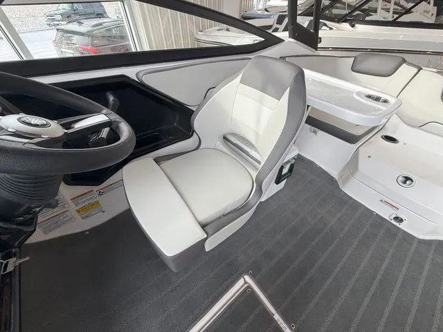 Slide: The Image of Interior of 2025 Yamaha AR190 boat with modern helm station. - 12