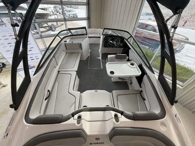 Slide: The Image of Interior view of 2025 Yamaha AR190 boat with seating area. - 4