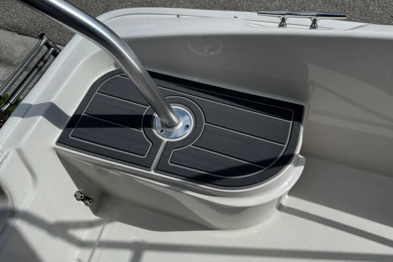Slide: The Image of 2017 Boston Whaler 170 Super Sport boat detail with sleek deck design. - 15