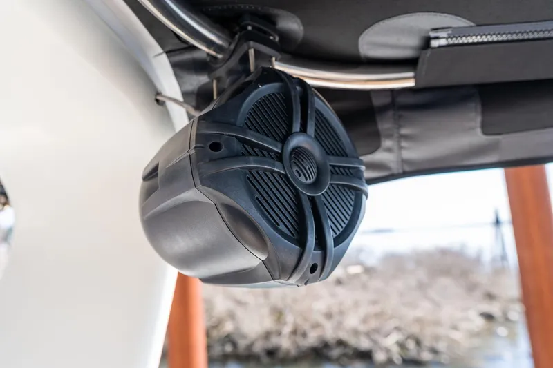 Slide: The Image of Outdoor speaker mounted on a 1986 Hatteras 63 Motor Yacht. - 137