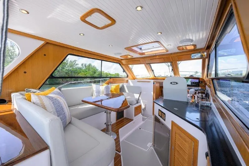 Slide: The Image of Luxurious interior of 2022 True North 34 yacht with elegant seating and modern amenities. - 68