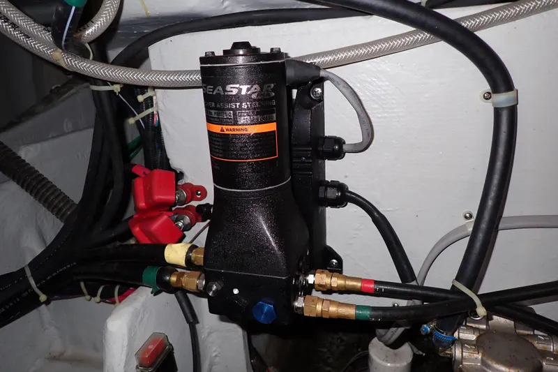 Slide: The Image of SeaStar power assist steering system in 2016 Grady-White Freedom 275 boat. - 79