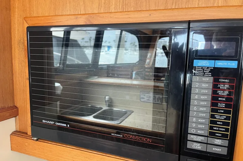 Slide: The Image of Sharp Carousel II microwave in 1989 Egg Harbor 41 Convertible yacht kitchen. - 18