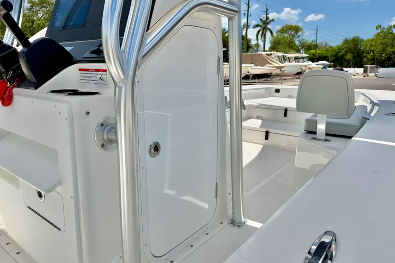 Slide: The Image of Bay Rider 2260 FS Skiff 2027 model, showcasing sleek interior and modern design features. - 45