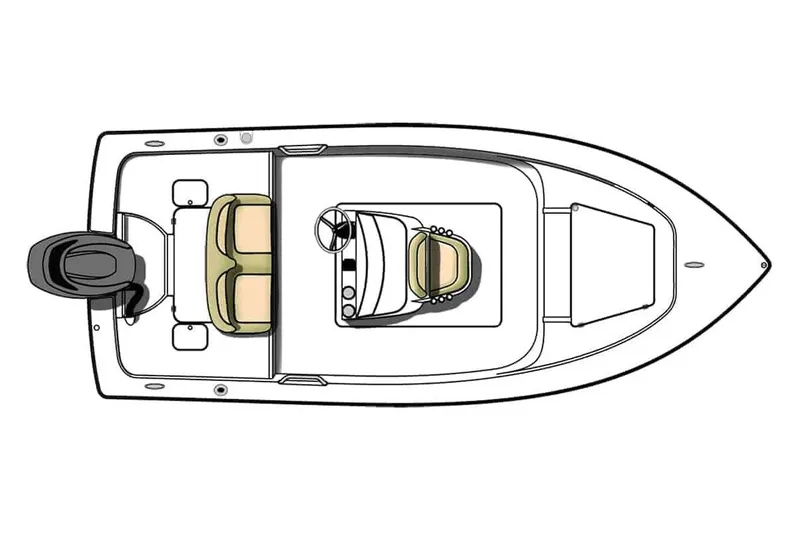 Slide: The Image of Manufacturer Provided Image: Top view of 2026 Scout 177 XSS boat layout with seating and console. - 13