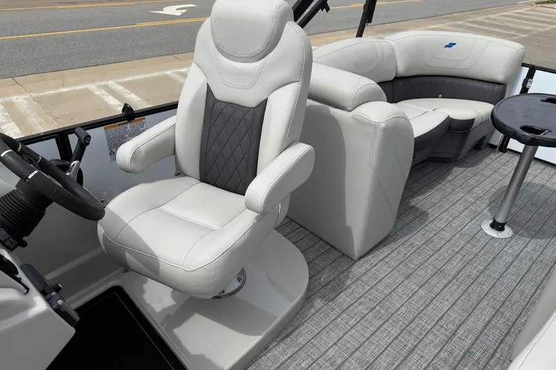 Slide: The Image of Luxurious interior of 2022 Starcraft SLS 3 boat with plush seating and modern design. - 14