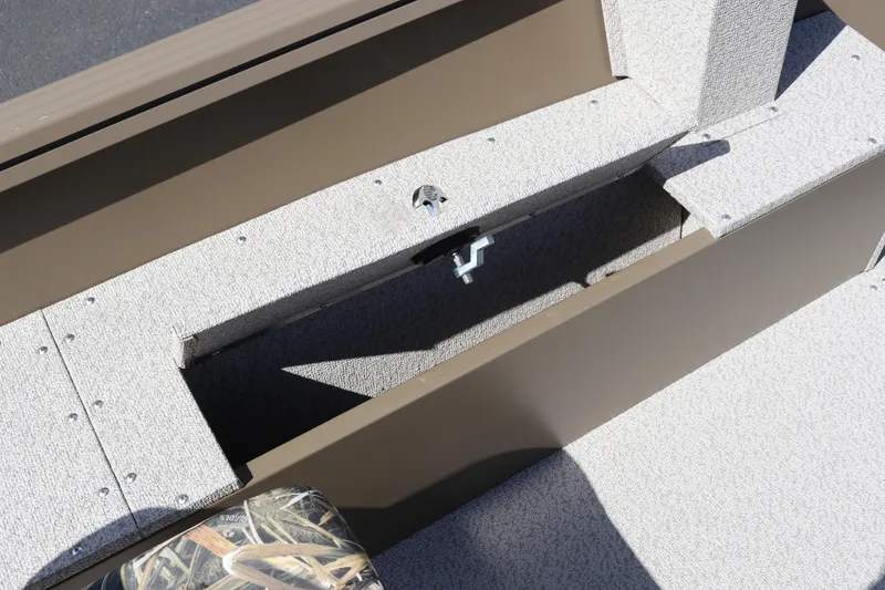 Slide: The Image of 2026 Smoker Craft Freedom 160 TL boat interior storage compartment. - 20