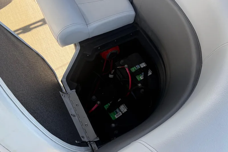 Slide: The Image of Battery compartment of a 2021 Bentley Pontoons 220/223 Elite Admiral boat. - 16