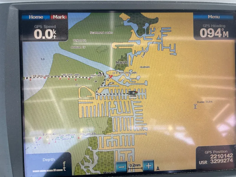 Slide: The Image of GPS navigation screen on a 2006 Fountain 33 Sport Fisherman. - 43