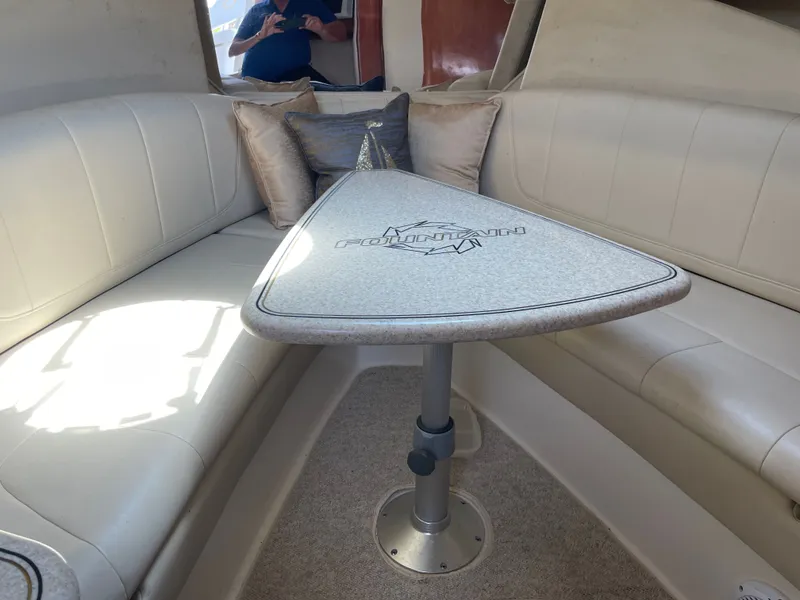 Slide: The Image of Interior of a 2006 Fountain 33 Sport Fisherman boat with table. - 49