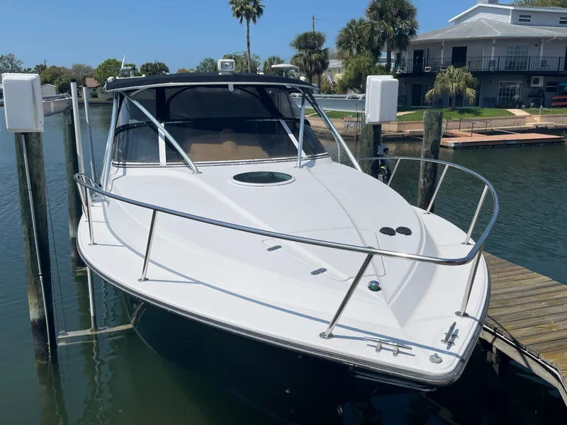 Slide: The Image of 2006 Fountain 33 Sport Fisherman boat at dock. - 6