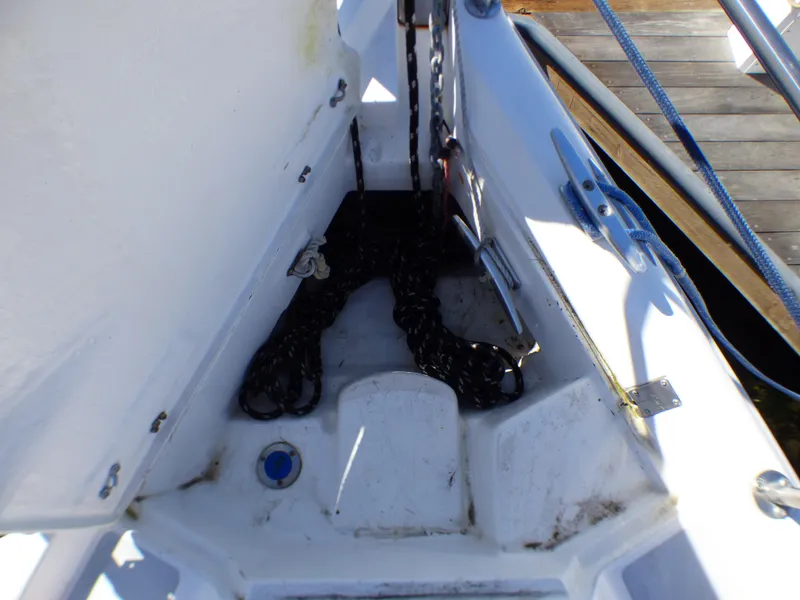 Slide: The Image of Anchor locker of a 1998 Hunter 34 sailboat. - 8