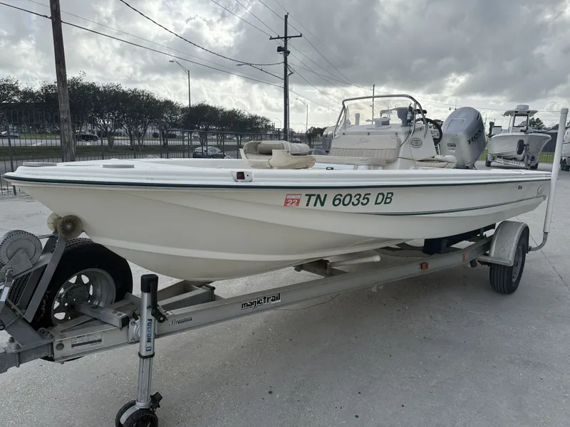 Slide: The Image of Scout 192 Sportfish 2000 on trailer, ready for adventure. - 2
