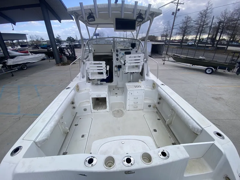 Slide: The Image of Interior view of a 2006 Polar 2300 WA boat at the dock. - 20