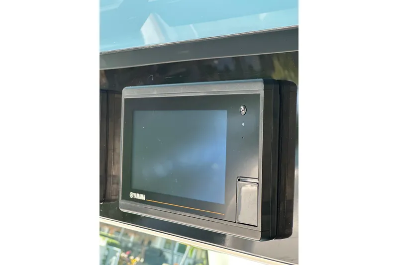 Slide: The Image of Yamaha display screen on 2021 HCB 65 Estrella boat dashboard. - 54
