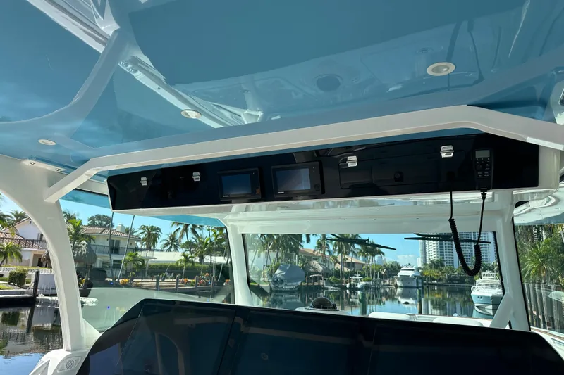 Slide: The Image of Interior view of 2021 HCB 65 Estrella boat with modern navigation equipment. - 57