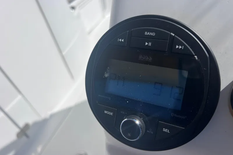 Slide: The Image of Close-up of a boat stereo system on a 2012 SouthWind 212 SD. - 17