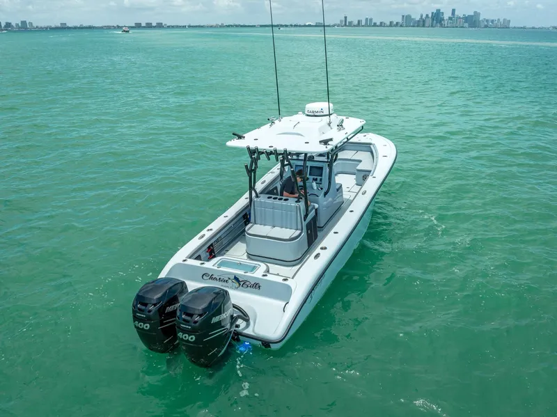 Slide: The Image of 2021 Yellowfin 29 Offshore boat on open sea. - 10