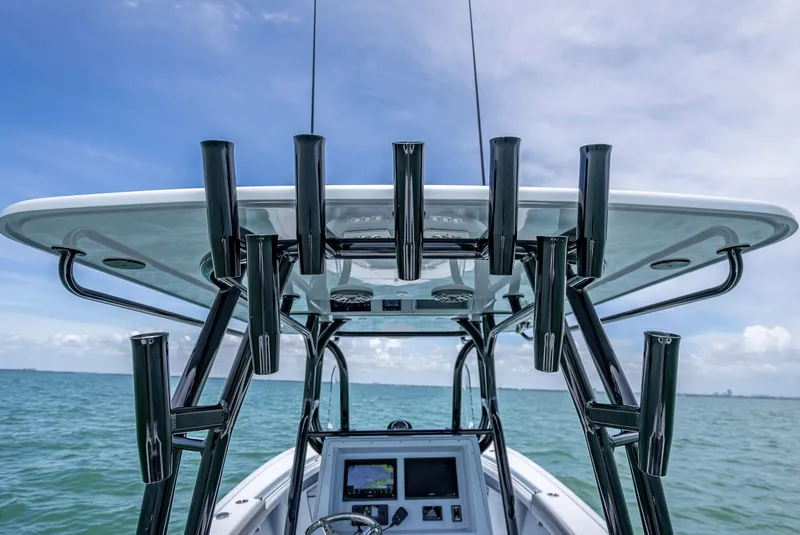 Slide: The Image of 2021 Yellowfin 29 Offshore boat on open sea. - 44