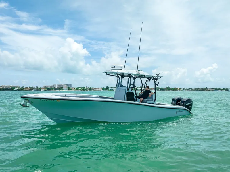 Slide: The Image of 2021 Yellowfin 29 Offshore boat on calm waters. - 5