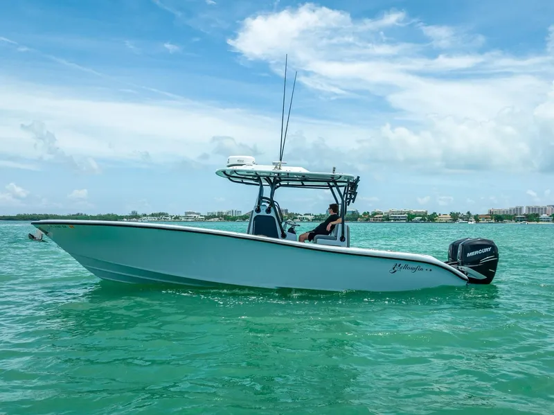 Slide: The Image of 2021 Yellowfin 29 Offshore boat on calm waters. - 6