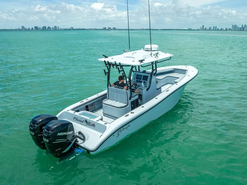 Slide: The Image of 2021 Yellowfin 29 Offshore boat on open sea. - 8