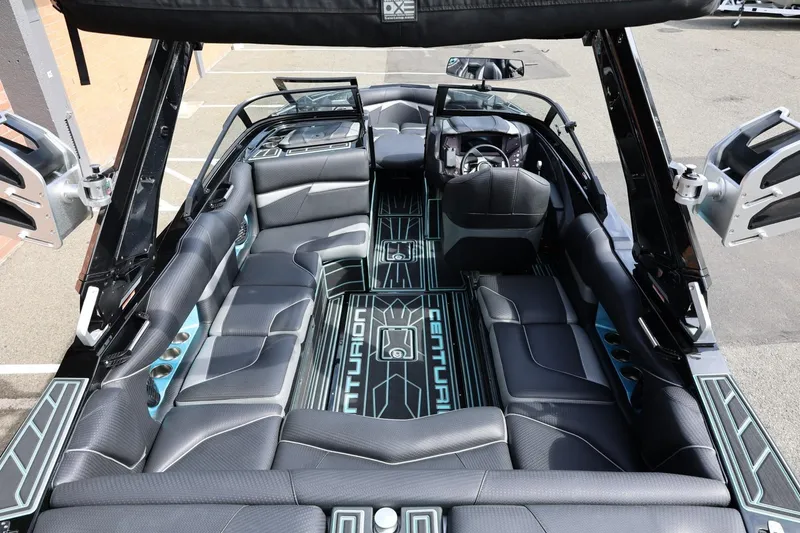 Slide: The Image of Luxurious interior of a 2021 Centurion Fi23 boat with sleek seating and modern design. - 28