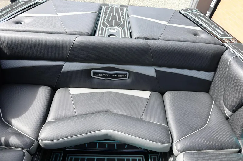 Slide: The Image of 2021 Centurion Fi23 boat interior with sleek, modern seating design. - 35