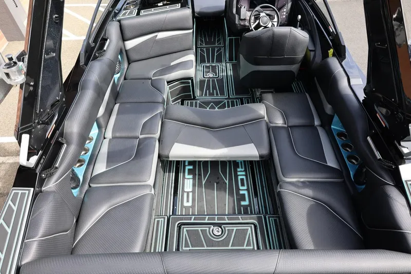 Slide: The Image of Luxurious interior of 2021 Centurion Fi23 boat with sleek black seating and modern design. - 41