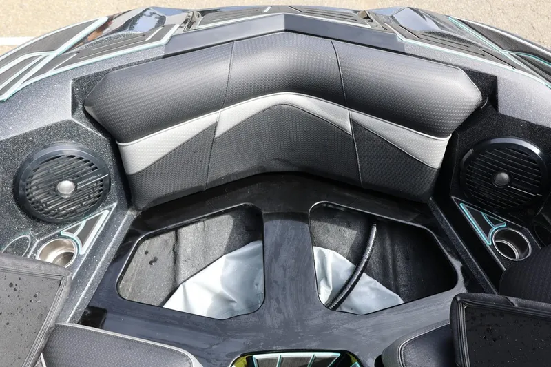 Slide: The Image of 2021 Centurion Fi23 boat interior with premium seating and audio system. - 58