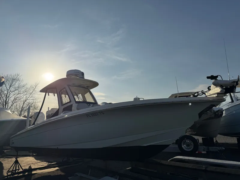 The Image of Scout 281 xss Carbon 2024 boat at sunset. - 1