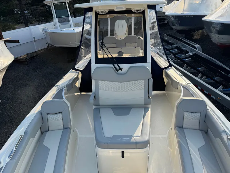 Slide: The Image of 2024 Scout 281 xss Carbon boat with luxurious interior seating. - 10