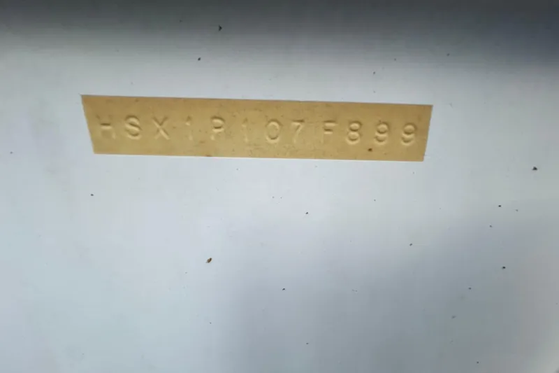 Slide: The Image of Hull identification number on a 1999 Hydra-Sports 2000 CC boat. - 57