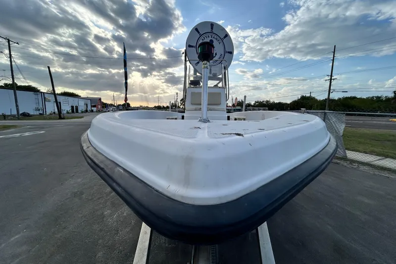 Slide: The Image of 1999 Hydra-Sports 2000 CC boat on trailer under cloudy sky. - 9