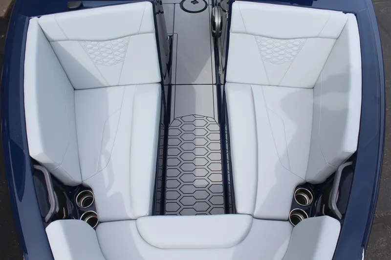 Slide: The Image of Interior of 2026 MasterCraft NXT23 with white seats and modern design. - 14