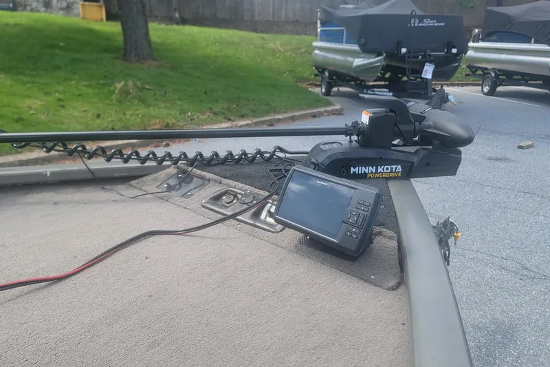 Slide: The Image of 2008 Tracker Tournament V-18 boat with Minn Kota PowerDrive and Garmin fishfinder. - 5