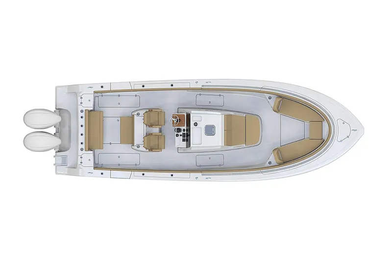 Slide: The Image of Manufacturer Provided Image: Top view of 2025 Sportsman Open 322 Center Console boat layout. - 23