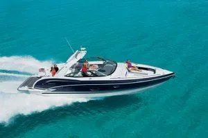 Slide: The Image of Manufacturer Provided Image: 2023 Formula 350 Crossover Bowrider I/O cruising on clear blue water. - 12