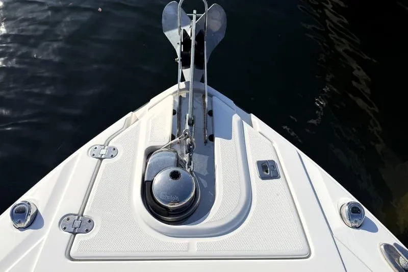Slide: The Image of Bow of 2022 Monterey 255SS Super Sport boat with anchor and winch system. - 14
