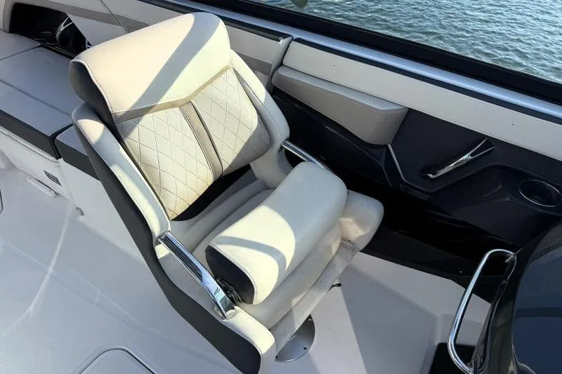 Slide: The Image of Luxurious seating on 2022 Monterey 255SS Super Sport boat, featuring elegant design and comfort. - 32
