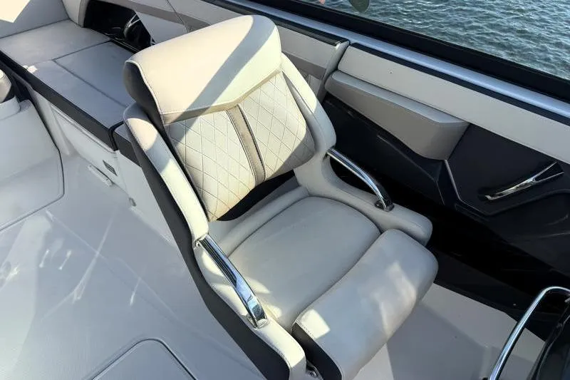 Slide: The Image of Luxurious seating on 2022 Monterey 255SS Super Sport boat, featuring elegant design and comfort. - 33