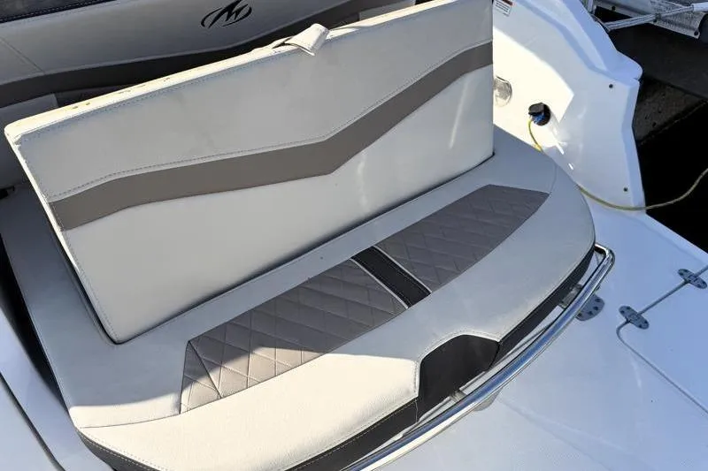 Slide: The Image of 2022 Monterey 255SS Super Sport boat seat with stylish upholstery design. - 38