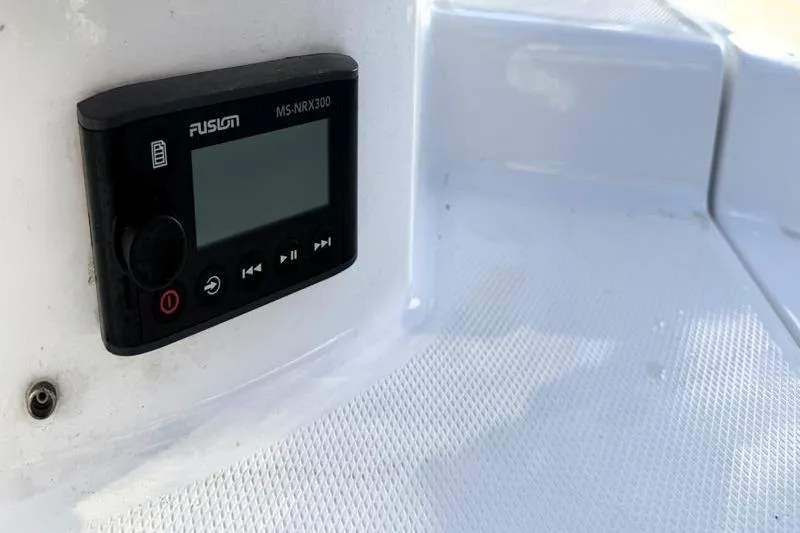 Slide: The Image of Fusion MS-NRX300 marine stereo on 2022 Monterey 255SS Super Sport boat. - 44