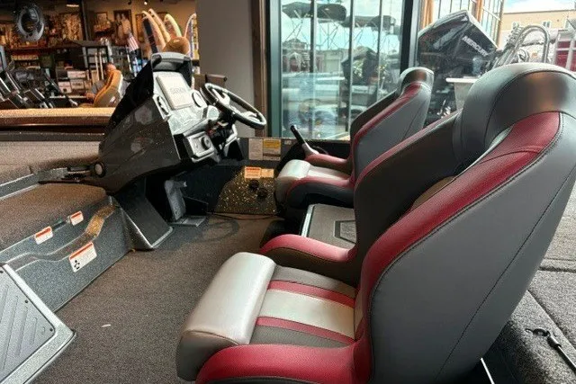 Slide: The Image of 2026 Nitro Z20 XL Pro boat interior with sleek seats and modern dashboard design. - 117