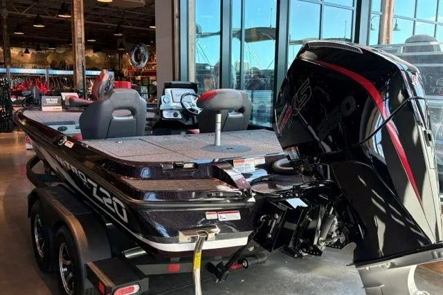 The Image of 2026 Nitro Z20 XL Pro boat with powerful engine, showcased indoors. - 0