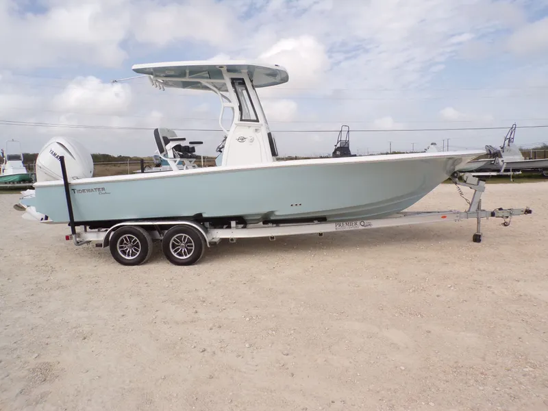 Slide: The Image of 2026 Tidewater 2500 Carolina Bay boat on trailer. - 12