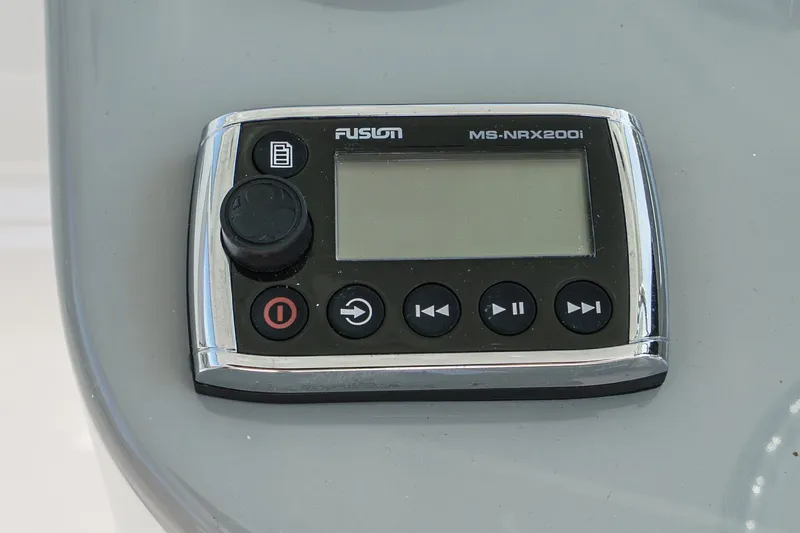 Slide: The Image of Fusion MS-NRX200i marine stereo remote on 2016 Boston Whaler 315 Conquest boat. - 38